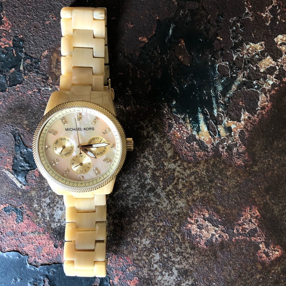 Michael Kors Blonde Tortoise Watch